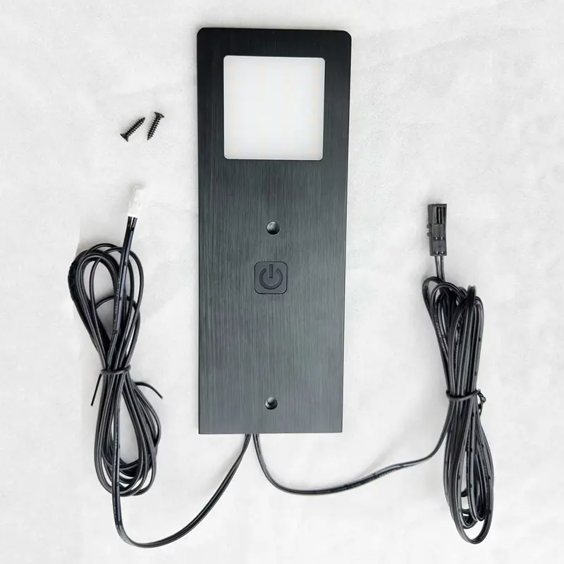 Aster D brushed black master lamp front view with cables