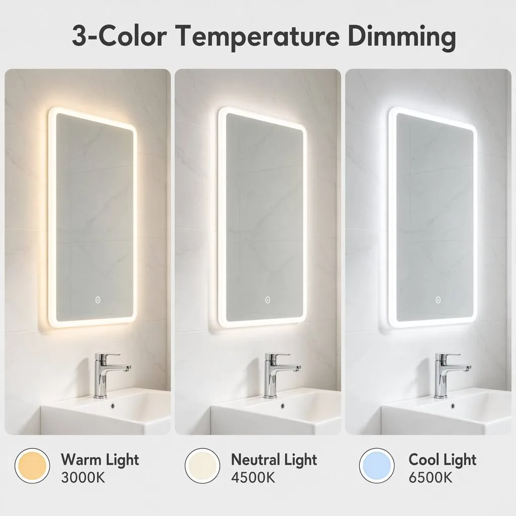 NewThingLine Siena LED Bathroom Mirror 30x50cm LED lighting effect