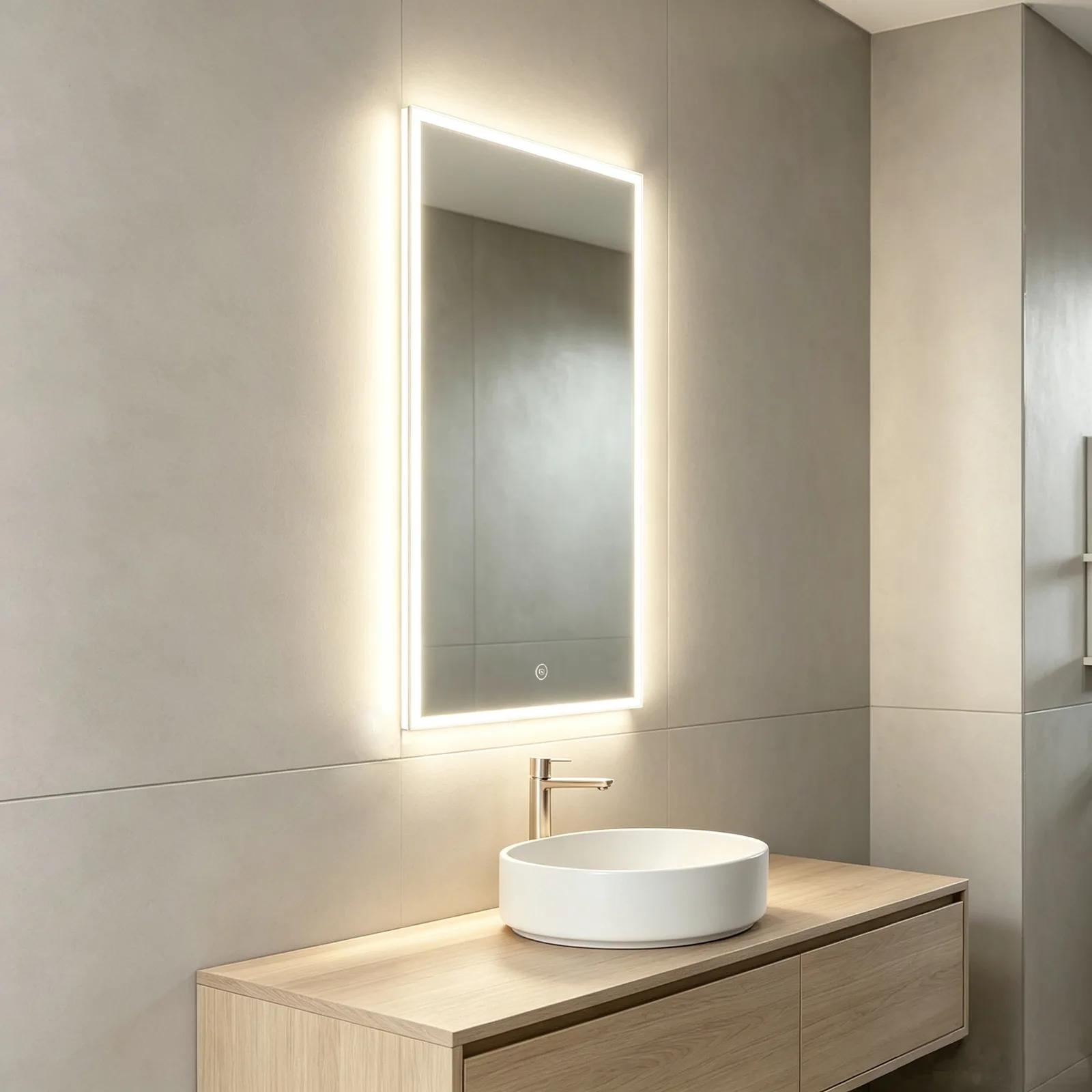 NewThingLine Kiruna LED Bathroom Mirror 50x90cm side view