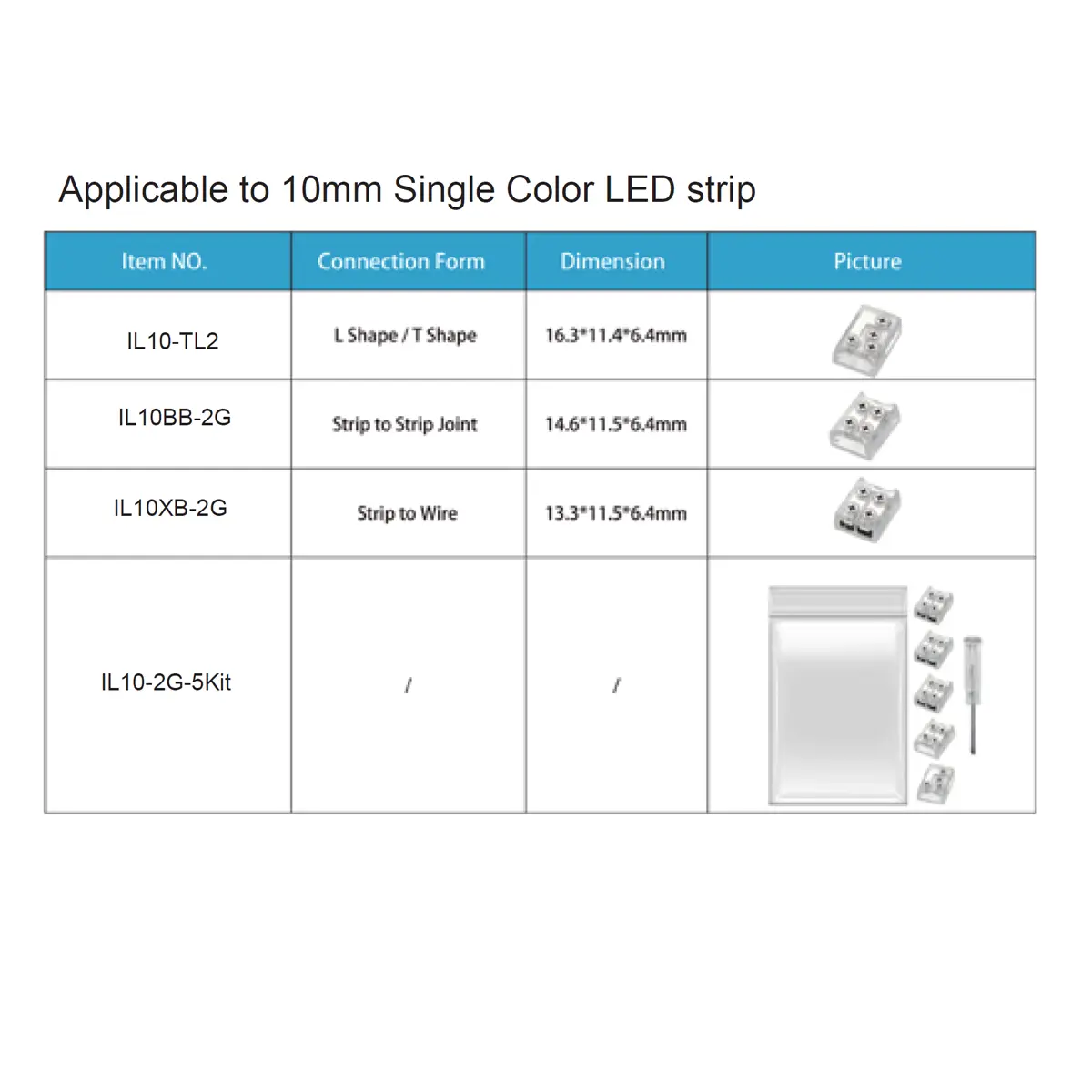 Icelink LED strip screw connector product detail view 01