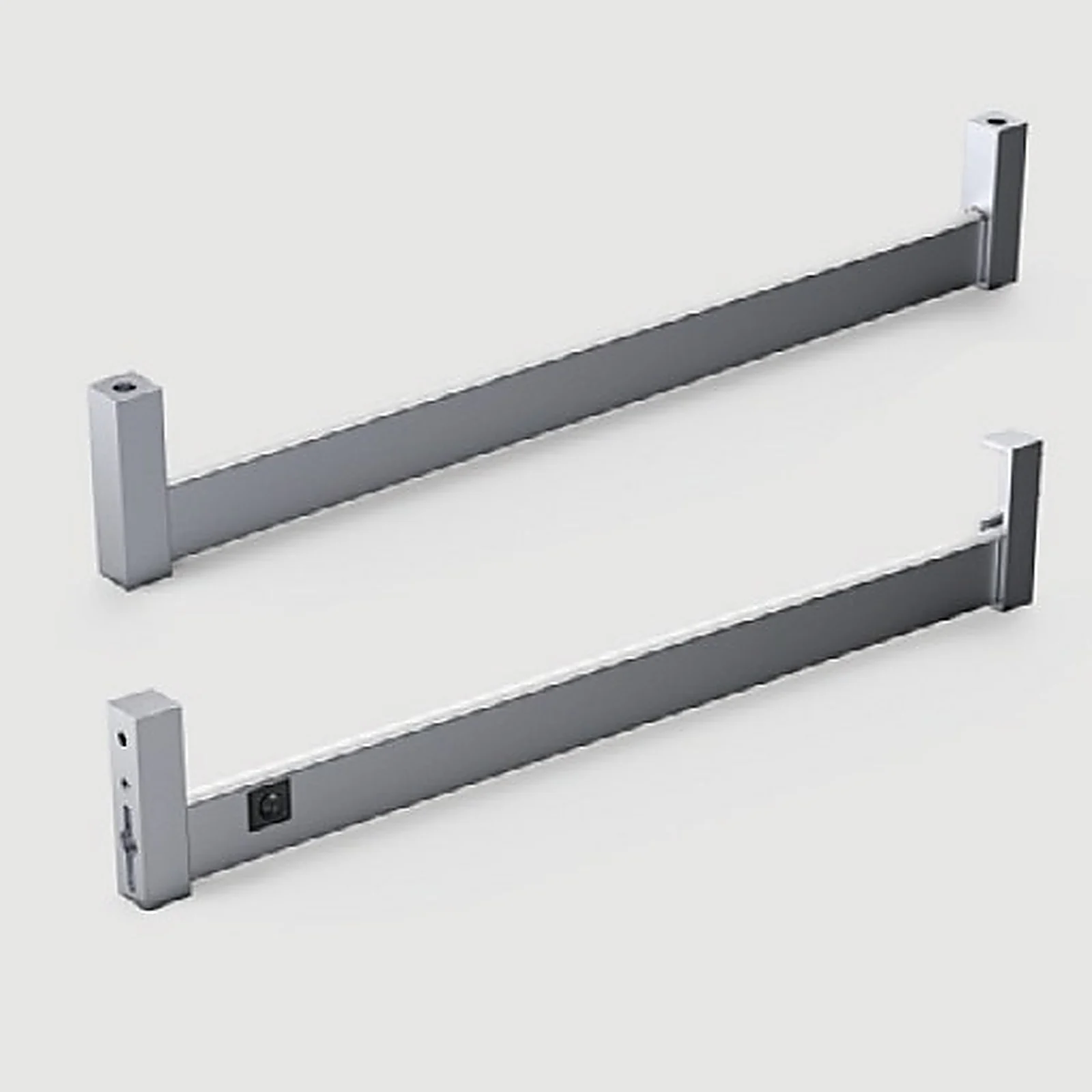 Lysstang wardrobe hanger LED profile end mounting brackets and DC connector