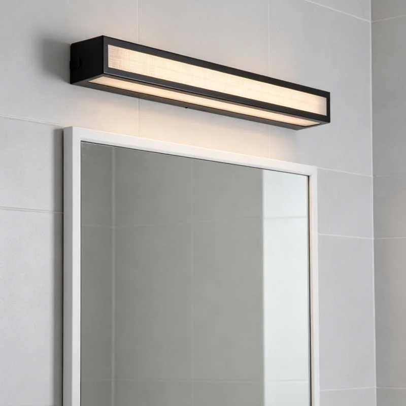 Bathroom mirror lighting application with wall mounted luminaire for vanity use